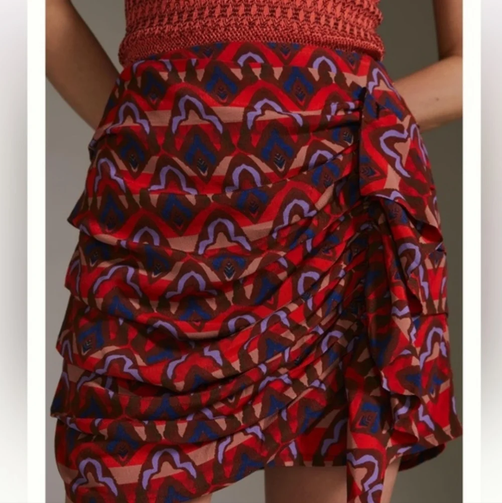 Dolan Left Coast Ruched Ruffle Mini‎ Skirt Size M Anthropologie Drape Front